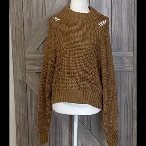 NWT Masie small camel brown knit sweater